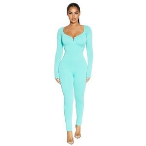 Naked Wardrobe The V-ery Deep Jumpsuit